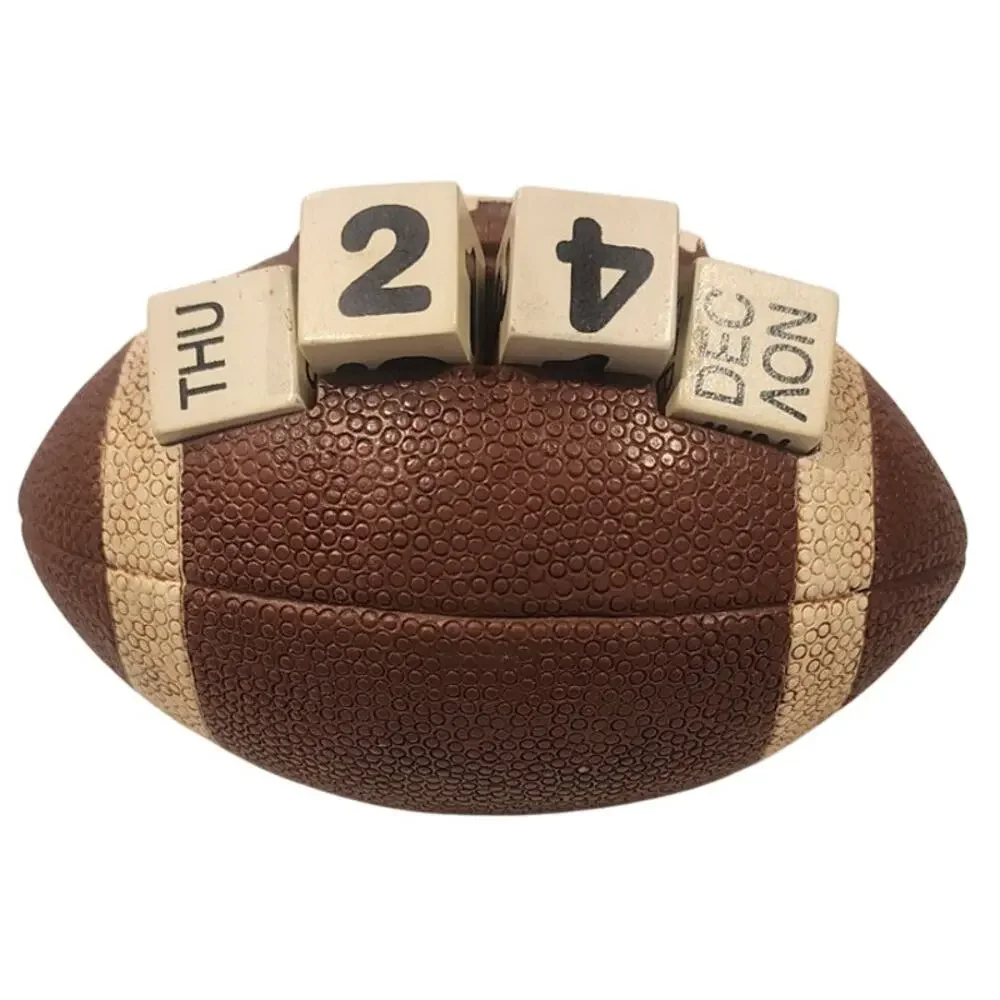 Vintage Football Perpetual Desk Calendar Textured Sports Office Decor